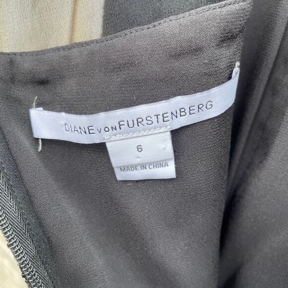 DVF Diane Von Furstenberg Nisha Dress Mesh Sleeveless Party Sheath Black Size 6 - Picture 7 of 10